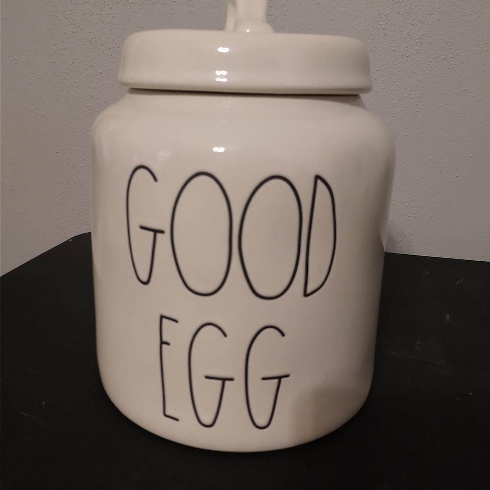 Rae Dunn White Ceramic Good Egg Canister